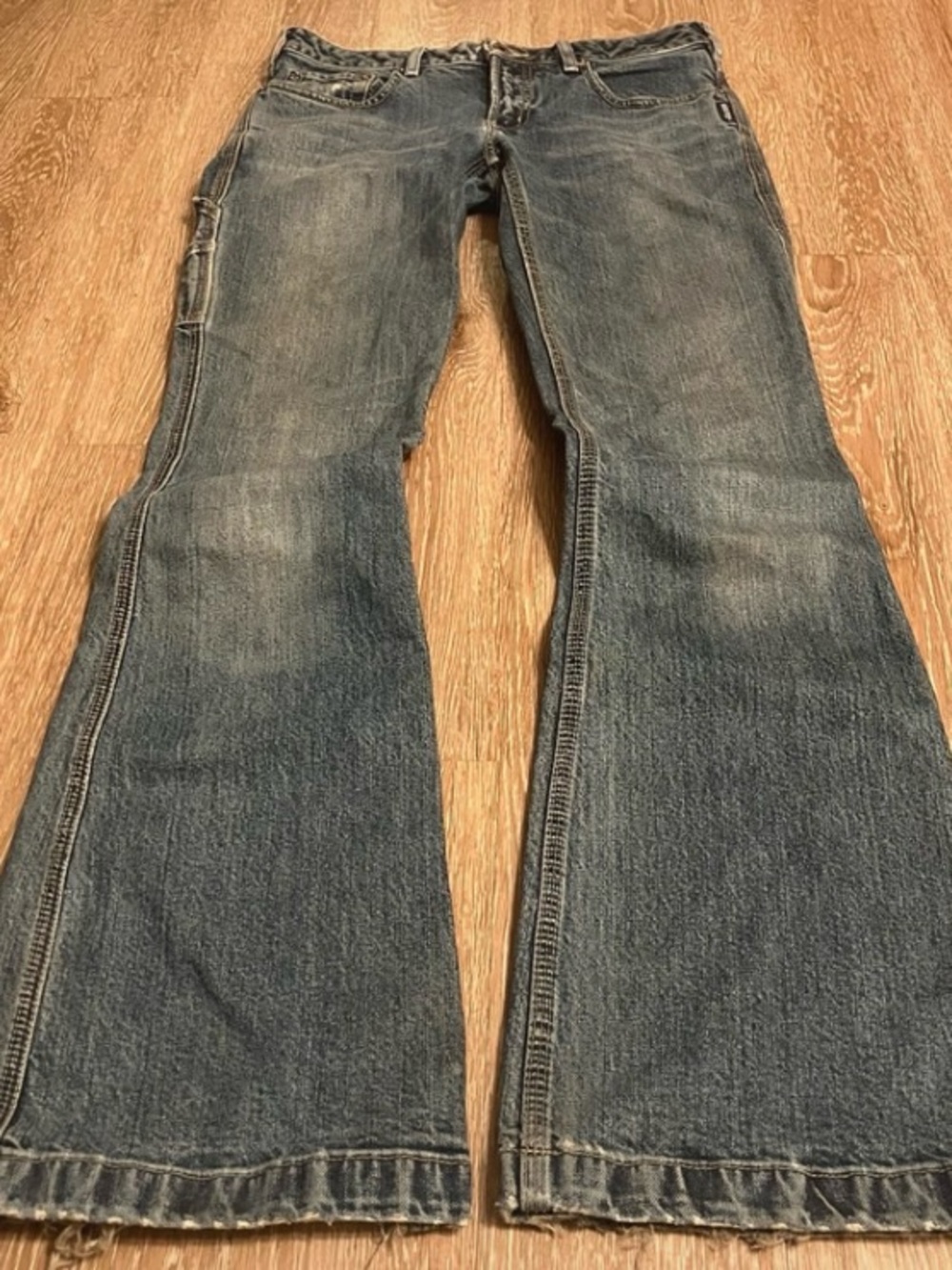 Silver Womens Carpenter Flare 28/33 Distressed Low Rise RARE